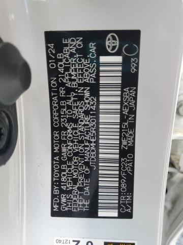 JTDBDMHE5R3011432 - 2024 TOYOTA COROLLA LE Սպիտակ լուսանկար 12