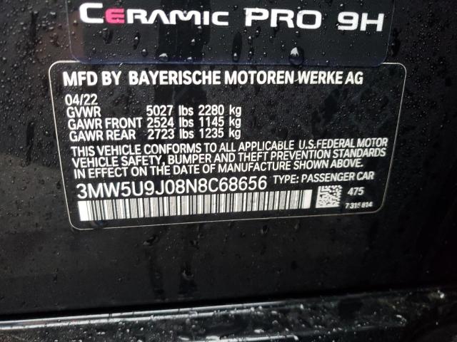 3MW5U9J08N8C68656 - 2022 BMW M340XI BLACK photo 12