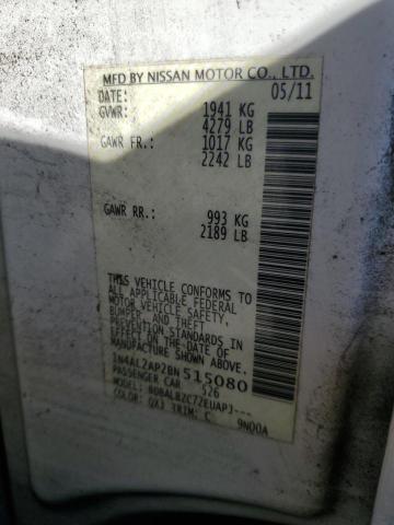 1N4AL2AP2BN515080 - 2011 NISSAN ALTIMA BASE WHITE photo 12