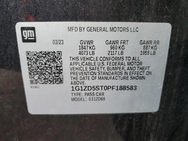 1G1ZD5ST0PF188583 - 2023 CHEVROLET MALIBU LT Графитовый фото 13