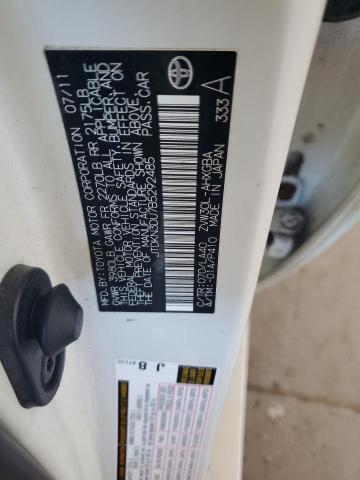 JTDKN3DU7B5292485 - 2011 TOYOTA PRIUS WHITE photo 12