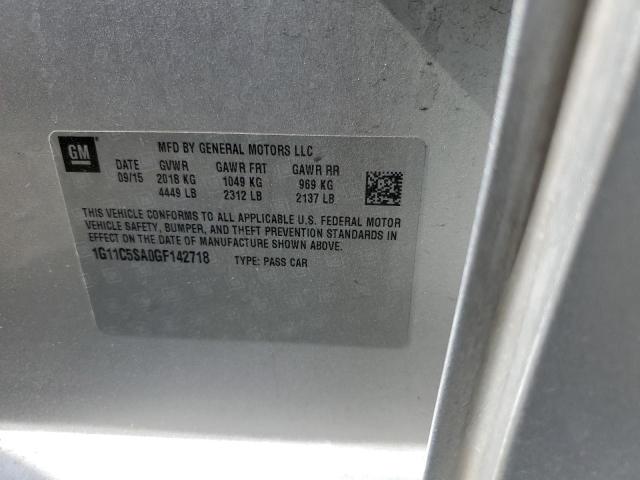 1G11C5SA0GF142718 - 2016 CHEVROLET MALIBU LIM LT Күміс фото 12