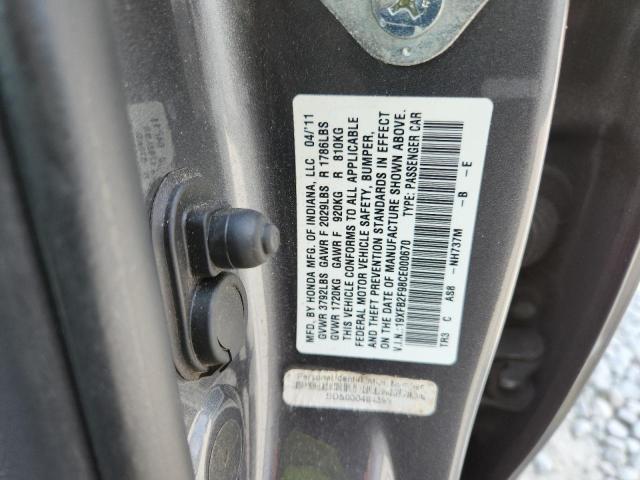 19XFB2F98CE000670 - 2012 HONDA CIVIC EXL GRAY photo 12