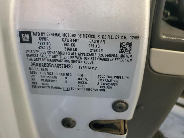 3GNBABDB1AS570426 - 2010 CHEVROLET HHR LT SILVER photo 13