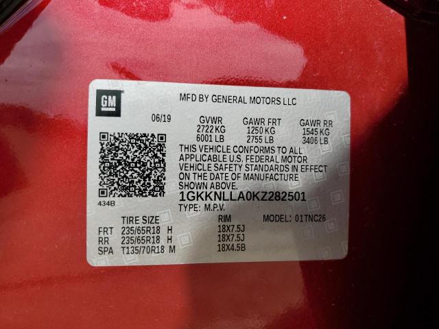 1GKKNLLA0KZ282501 - 2019 GMC ACADIA SLE 红色 照片 13