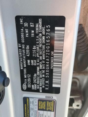 5XXGN4A72DG165765 - 2013 KIA OPTIMA EX SILVER photo 12