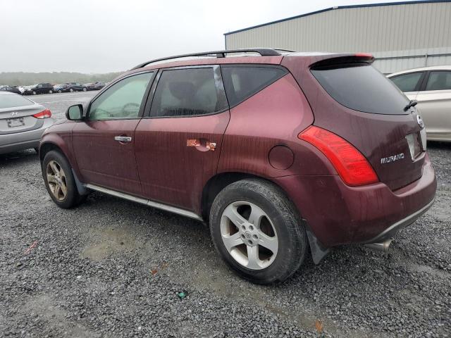 JN8AZ08T55W321467 - 2005 NISSAN MURANO SL BURGUNDY photo 2