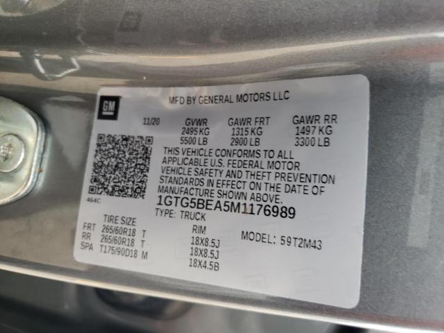 1GTG5BEA5M1176989 - 2021 GMC CANYON ELEVATION GRAY photo 12