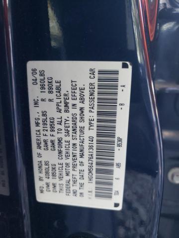 1HGCM56476A136140 - 2006 HONDA ACCORD LX BLUE photo 12