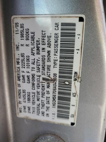 1HGCM56706A045608 - 2006 HONDA ACCORD EX SILVER photo 13