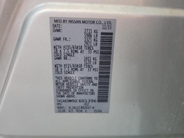 5N1AR2MM9GC601396 - 2016 NISSAN PATHFINDER S SILVER photo 13