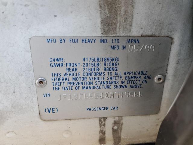 JF1SF6551XH749566 - 1999 SUBARU FORESTER S WHITE photo 10