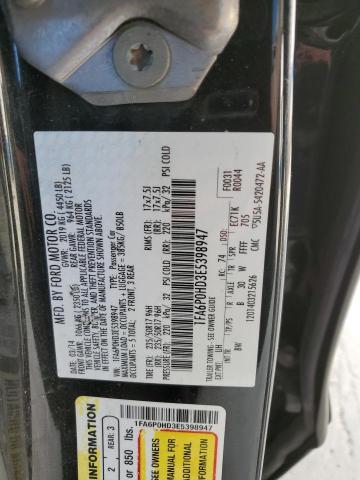 1FA6P0HD3E5398947 - 2014 FORD FUSION SE BLACK photo 12