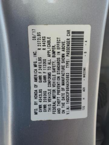 1HGCR3F86HA045663 - 2017 HONDA ACCORD EXL SILVER photo 12