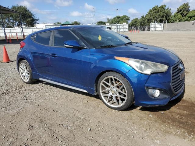 KMHTC6AE2GU291147 - 2016 HYUNDAI VELOSTER TURBO BLUE photo 4