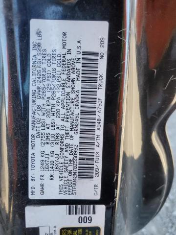 5TEUU42N78Z550992 - 2008 TOYOTA TACOMA ACCESS CAB BLACK photo 12