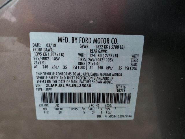 2LMPJ8LP6JBL35038 - 2018 LINCOLN MKX RESERVE 棕色 照片 13