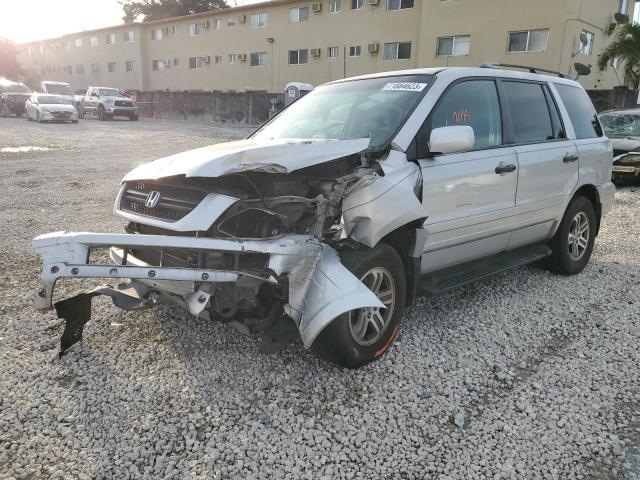 2HKYF186X4H548287 - 2004 HONDA PILOT EXL SILVER photo 1