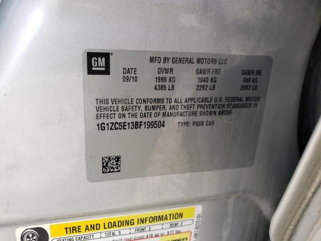 1G1ZC5E13BF199504 - 2011 CHEVROLET MALIBU 1LT SILVER photo 12