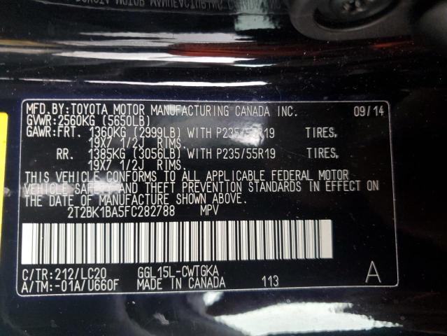 2T2BK1BA5FC282788 - 2015 LEXUS RX 350 BASE BLACK photo 13