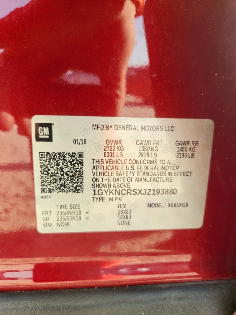 1GYKNCRSXJZ193880 - 2018 CADILLAC XT5 LUXURY RED photo 13