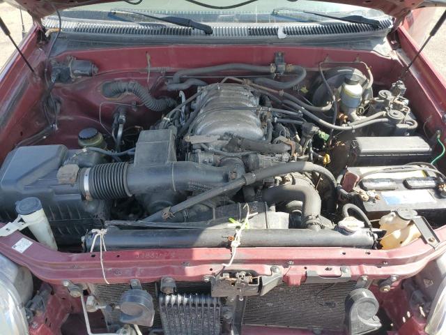 5TBRT34142S299889 - 2002 TOYOTA TUNDRA ACCESS CAB მუქწითელი ფოტო 11