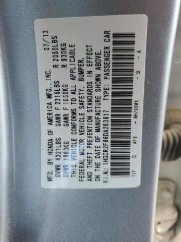 1HGCR2F86DA263817 - 2013 HONDA ACCORD EXL SILVER photo 12