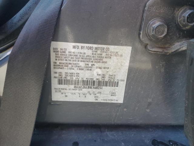 MAJ6S3GL8NC468351 - 2022 FORD ECOSPORT SE 银色 照片 12