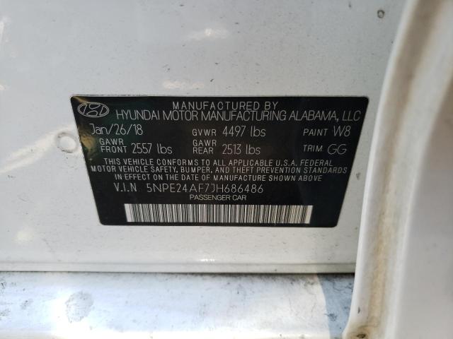 5NPE24AF7JH686486 - 2018 HYUNDAI SONATA SE WHITE photo 12