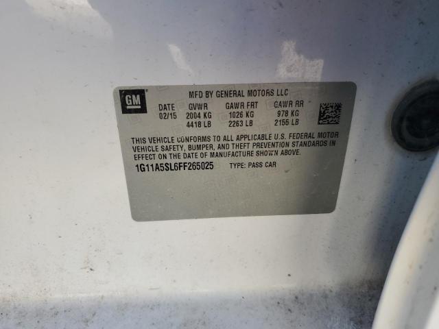 1G11A5SL6FF265025 - 2015 CHEVROLET MALIBU LS WHITE photo 12