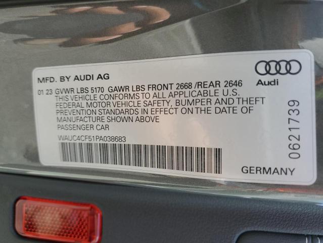 WAUC4CF51PA038683 - 2023 AUDI S5 PREMIUM PLUS GRAY photo 13