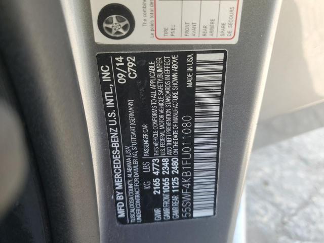55SWF4KB1FU011080 - 2015 MERCEDES-BENZ C 300 4MATIC GRAY photo 13