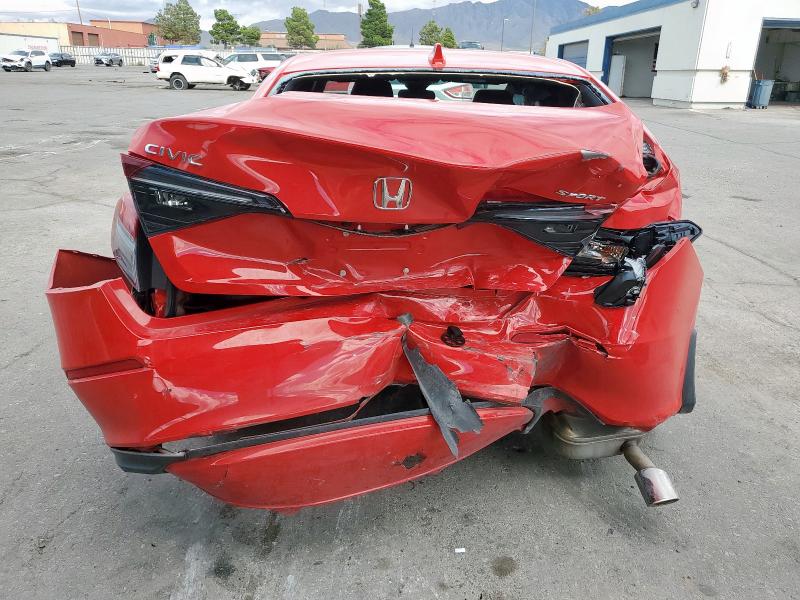 2HGFE2F57SH579000 - 2025 HONDA CIVIC SPORT RED photo 6
