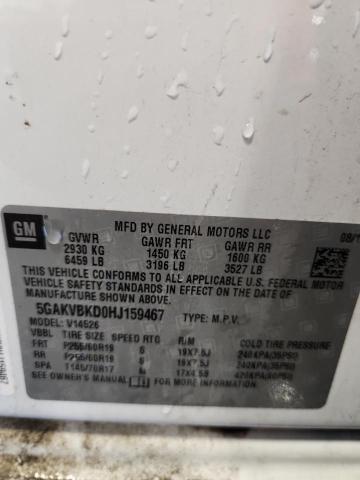 5GAKVBKD0HJ159467 - 2017 BUICK ENCLAVE Weiß Foto 13