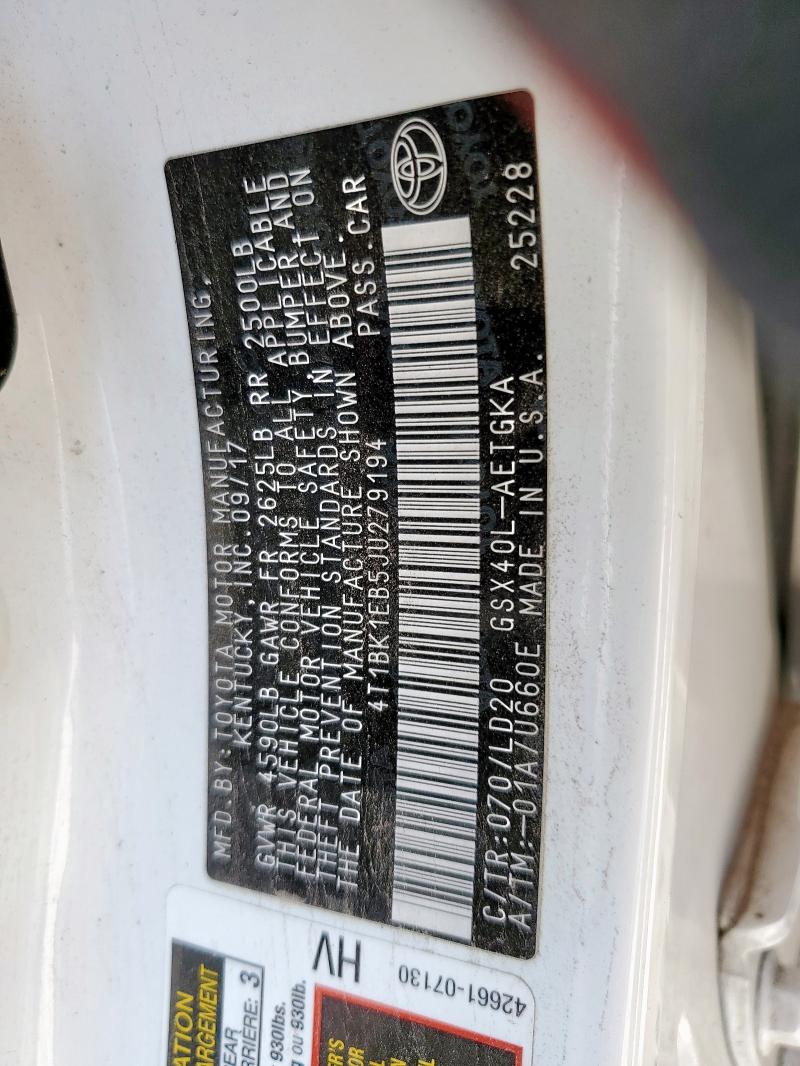 4T1BK1EB5JU279194 - 2018 TOYOTA AVALON XLE Biały zdjęcie 13