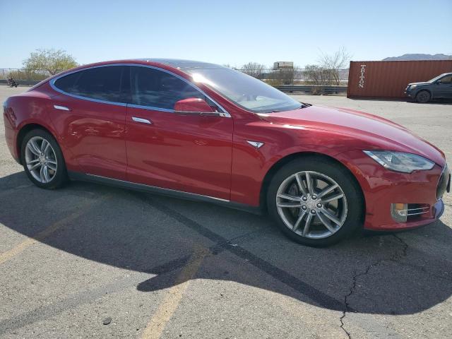 5YJSA1H10EFP54050 - 2014 TESLA MODEL S RED photo 4