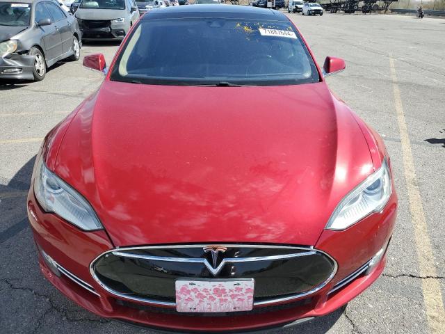 5YJSA1H10EFP54050 - 2014 TESLA MODEL S RED photo 5