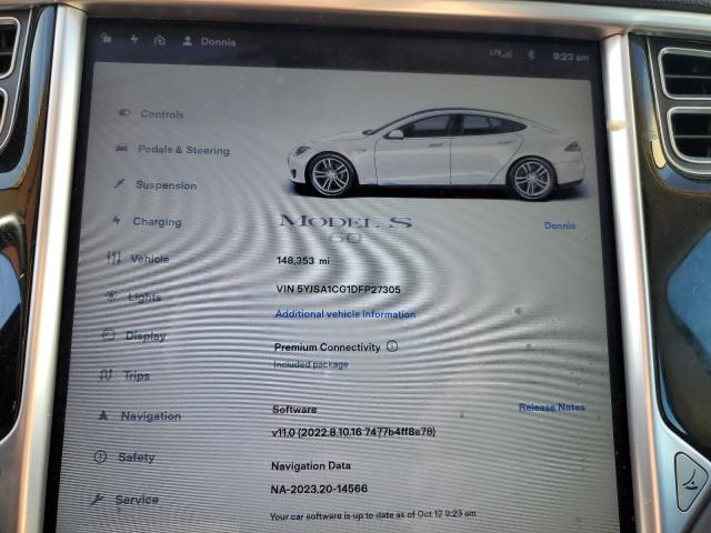 5YJSA1CG1DFP27305 - 2013 TESLA MODEL S Սպիտակ լուսանկար 9