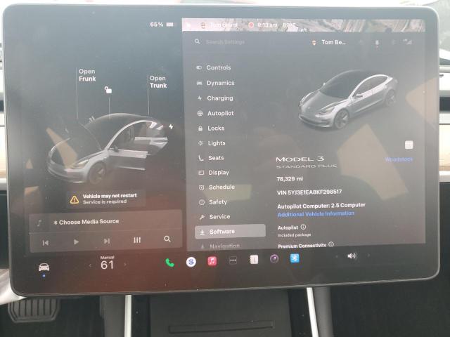 5YJ3E1EA8KF298517 - 2019 TESLA MODEL 3 GRAY photo 9