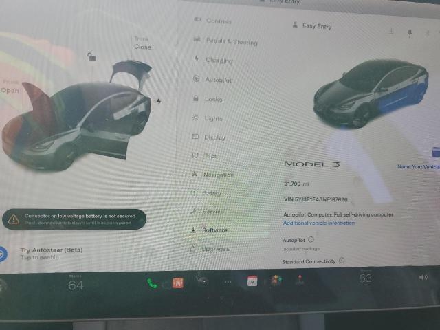 5YJ3E1EA0NF187626 - 2022 TESLA MODEL 3 GRAY photo 9