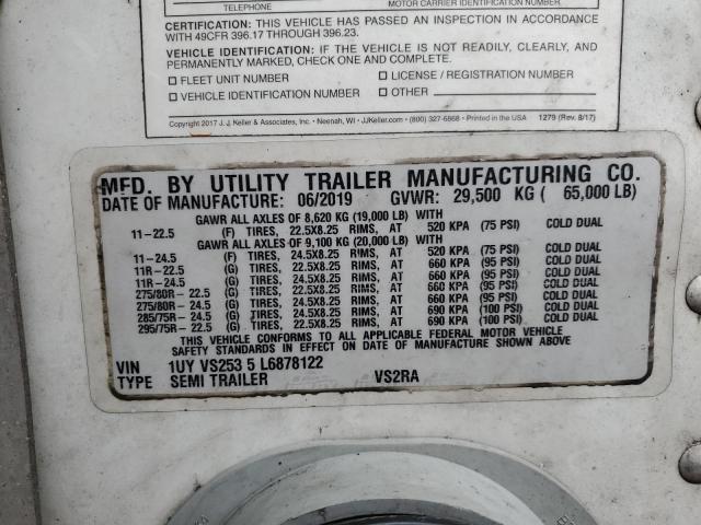 1UYVS2535L6878122 - 2020 UTILITY TRAILER WHITE photo 10