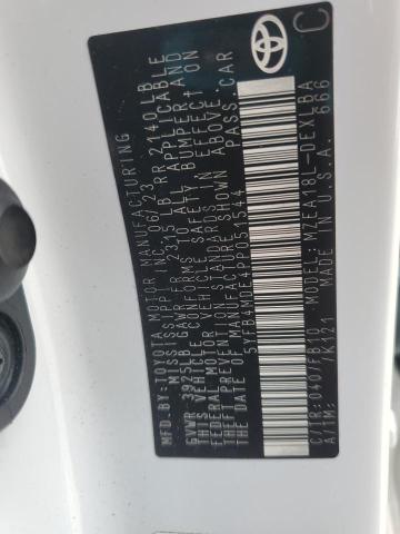 5YFB4MDE4PP051544 - 2023 TOYOTA COROLLA LE WHITE photo 12