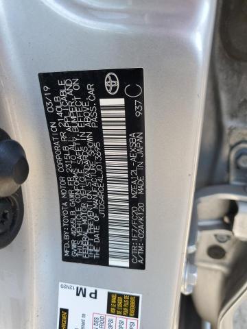 JTDS4RCE4LJ013695 - 2020 TOYOTA COROLLA SE SILVER photo 12