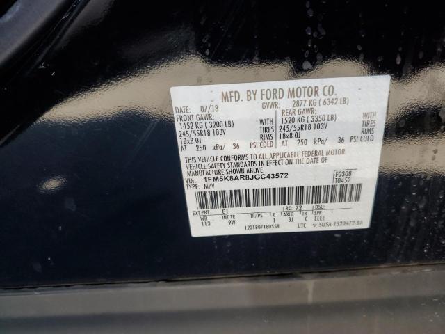 1FM5K8AR8JGC43572 - 2018 FORD EXPLORER POLICE INTERCEPTOR Qara foto 13