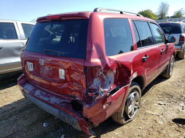 5FNYF18535B029640 - 2005 HONDA PILOT EXL RED photo 3