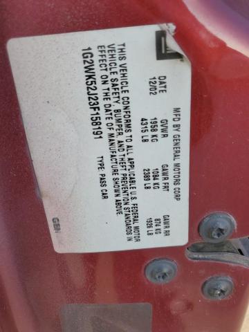 1G2WK52J23F158191 - 2003 PONTIAC GRAND PRIX SE ორფეროვანი ფოტო 13