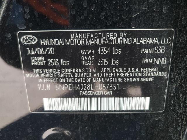 5NPEH4J28LH057351 - 2020 HYUNDAI SONATA LIMITED BLACK photo 12