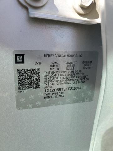 1G1ZD5ST3KF215347 - 2019 CHEVROLET MALIBU LT Argent photo 12