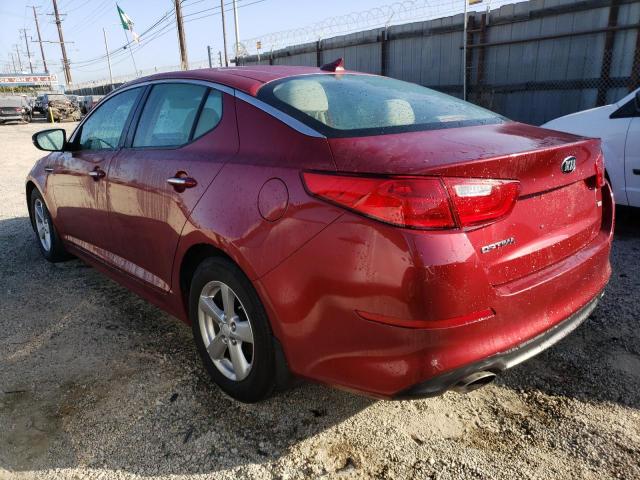 5XXGM4A77FG465601 - 2015 KIA OPTIMA LX RED photo 2