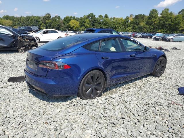 5YJSA1E5XMF441609 - 2021 TESLA MODEL S Bleu photo 3